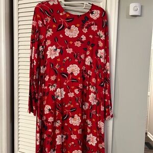 Old Navy Red Long Sleeve Sundress